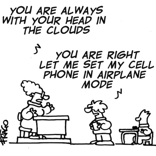 Cartoon: Head in the clouds at school (medium) by fragocomics tagged school,education,educational,school,education,educational