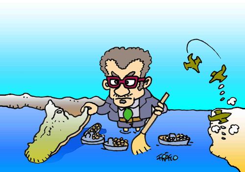 Cartoon: Lybian refugee italian solution (medium) by fragocomics tagged gaddafi,libia,refugee,crisis,war,patrol,brent,gas,nato,station,darth,vader,coalition,europe,sarkozy,onu,gaddafi,libyen