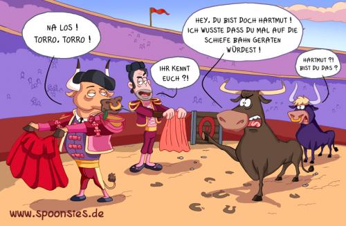 Cartoon: torereo (medium) by ChristianP tagged torereo,stierkampf