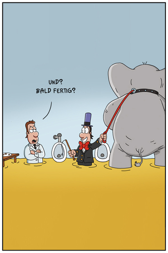 Cartoon: Zirkuselefant (medium) by ChristianP tagged pissoir,zirkuselefant