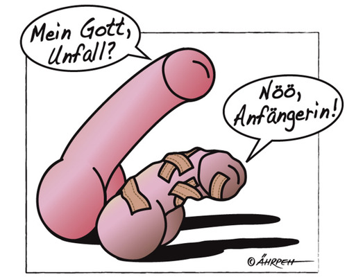Cartoon: Aller Anfang ist schwer (medium) by rpeter tagged glied,unfall,anfänger