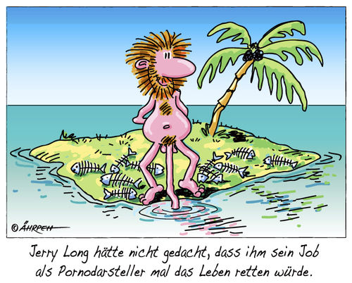 Cartoon: Beruflicher Vorteil (medium) by rpeter tagged insel,nackt,mann,inselwitz,long,pornodarsteller