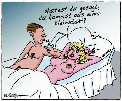 Cartoon: Die Frage danach (medium) by rpeter tagged bett,frau,mann,liebe