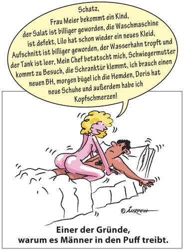 Cartoon: Guter Grund (medium) by rpeter tagged mann,frau,bett,liebe,puff,nackt,sexy