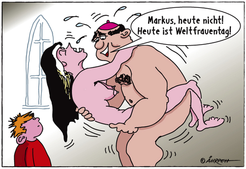 Cartoon: Weltfrauentag (medium) by rpeter tagged kirche,katholisch,kinder,missbrauch,priester,frauen