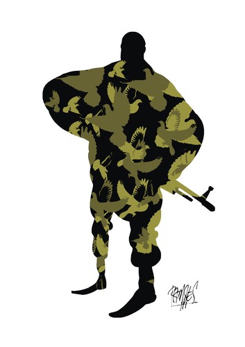 Cartoon: Camouflage (medium) by Ramses tagged war,dove,peace,guns