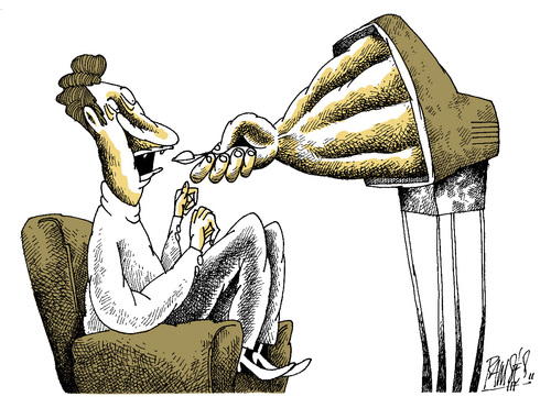 Cartoon: telefood (medium) by Ramses tagged tv