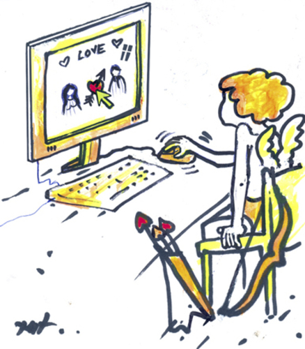 Cartoon: Cupid - new generation (medium) by Monica Zanet tagged zanet,love,cupidon