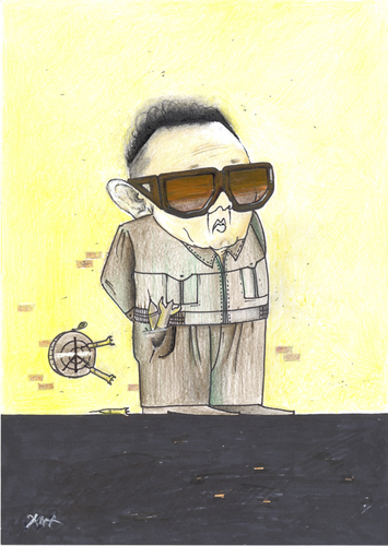 Cartoon: kim Jong Il (medium) by Monica Zanet tagged nuclear,missles,missiles,war,peace,kim,jong,il