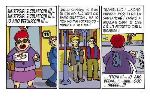 Cartoon: Sinistriodi e culattoni (medium) by ignant tagged berlusconi,cartoon,humour,comic,strip