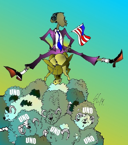 Cartoon: Ohne (medium) by medwed1 tagged obama,usa,politik,weltbetrug