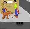 Cartoon: Böser Hund... (small) by Kruscha tagged hund,kampfhund,angriff,attacke,gesellschaft,männer,stadtalltag,horror,blut,splatter