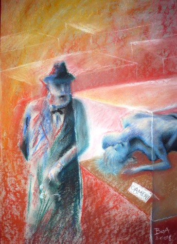 Cartoon: Freud (medium) by boa tagged painting,color,oil,boa,romania,painter,landscape