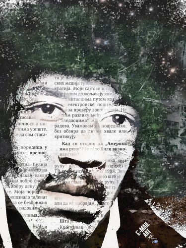 Cartoon: Jimi Hendrix (medium) by Zoran Spasojevic tagged serbia,kragujevac,paske,zoran,spasojevic,portrait,hendrix,jimi,graphics,rocknroll,collage,digital,emailart