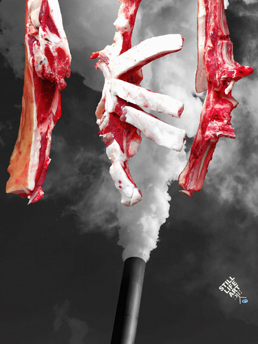 Cartoon: Smokehouse (medium) by Zoran Spasojevic tagged serbia,kragujevac,paske,spasojevic,zoran,emailart,graphics,collage,life,still,stilllife,digital,smokehouse