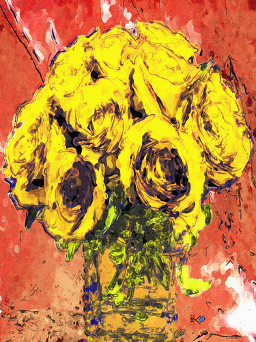 Cartoon: Yellow roses (medium) by Zoran Spasojevic tagged serbia,kragujevac,emailart,paske,spasojevic,zoran,roses,yellow,flowers,graphics,digital