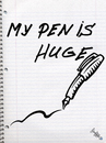 Cartoon: My pen is huge (small) by Zoran Spasojevic tagged serbia,kragujevac,emailart,paske,spasojevic,zoran,pen,huge,graphics,digital