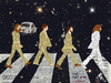 Cartoon: The Beatles crossing Abbey Road (small) by Zoran Spasojevic tagged the,beatles,crossing,abbey,road,emailart,rocknroll,digital,collage,graphics,spasojevic,zoran,paske,kragujevac,serbia