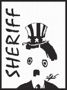 Cartoon: Sheriff (small) by Zoran Spasojevic tagged digital graphics emailart unclesam usa great dictator chaplin zoran spasojevic paske kragujevac uncle sam sheriff serbia