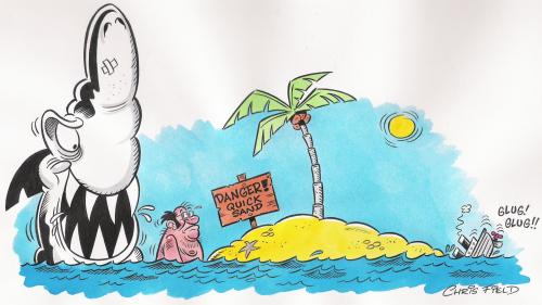 Cartoon: Desert island (medium) by fieldtoonz tagged gag,cartoon