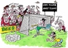 Cartoon: football cartoon (small) by fieldtoonz tagged football,gran,supporters,goal,pitch