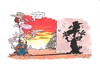 Cartoon: Stick em up! (small) by fieldtoonz tagged western,cowboy,gun,sheriff,town,shadow