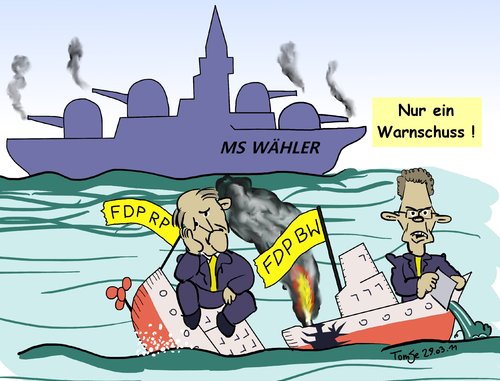 Cartoon: Warnschuss (medium) by TomSe tagged wahl,warnschuss