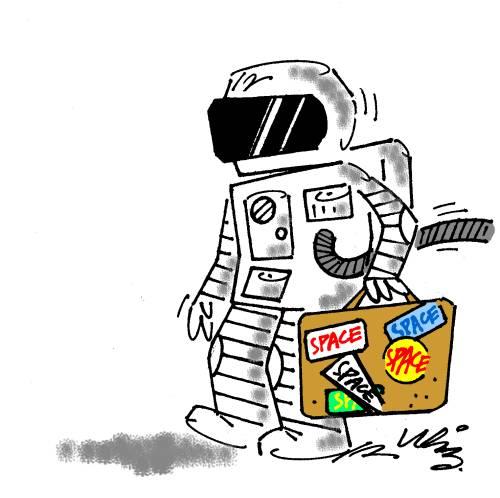 Cartoon: Space traveller (medium) by neilo tagged space,spaceman,astronaut,travel