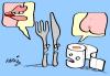 Cartoon: What things talk about - Part 1 (small) by neilo tagged knife,fork,cutlery,toiletroll,bottom,bum,mouth
