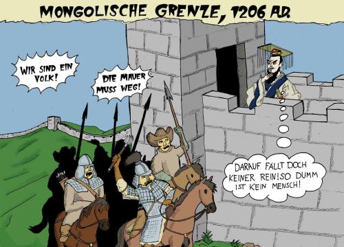 Cartoon: Die Mauer (medium) by Weltasche tagged einheit,mauer