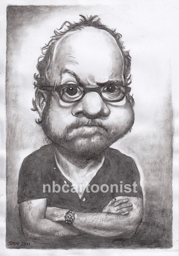 Cartoon: Paul Giamatti (medium) by Joen Yunus tagged caricature,pencil,celebrities,movie,hollywood,giamatti