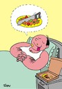 Cartoon: pizzapitch - eat well sleep well (small) by Joen Yunus tagged pizzapitch