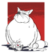 Cartoon: Cat that got the cream (small) by drawgood tagged cat mouse cream cartoon