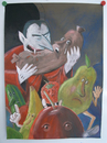 Cartoon: Wehe den Besiegten - Vae victis (small) by Christoph Gremmer tagged vegetarismus vampir vampirismus obst
