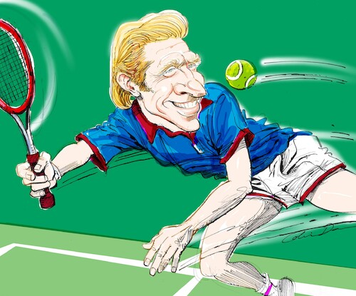 Cartoon: Boris Becker caricature (medium) by Colin A Daniel tagged boris,becker,caricature