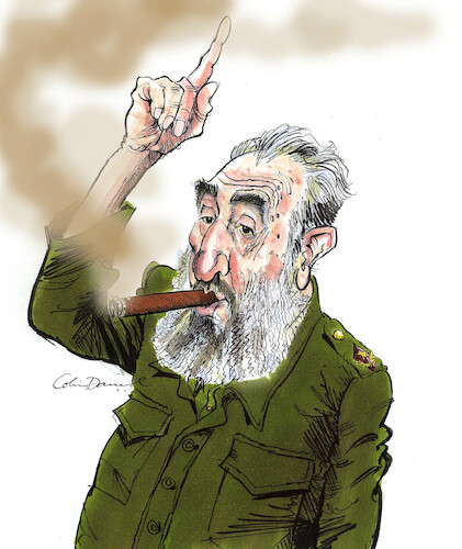 Cartoon: Fidel Castro caricature (medium) by Colin A Daniel tagged fidel,castro,caricature,colin,daniel