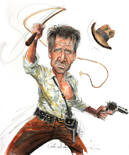 Cartoon: Harrison Ford caricature (medium) by Colin A Daniel tagged harrison,ford,indiana,jones,caricature,colin,daniel