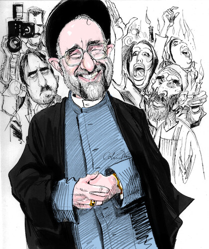 Cartoon: Mohammad Khatami caricature (medium) by Colin A Daniel tagged mohammad,khatami,caricature,colin,daniel