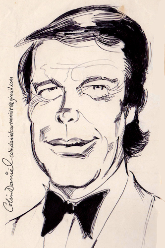 Cartoon: Robert Wagner caricature 1980 (medium) by Colin A Daniel tagged robert,wagner,caricature,1980,ballpoint,pen,by,colin,daniel