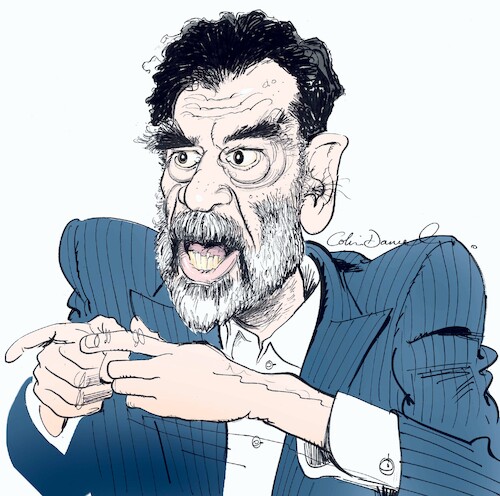 Cartoon: Saddam Hussein caricature2 (medium) by Colin A Daniel tagged saddam,hussein,caricature2,colin,daniel