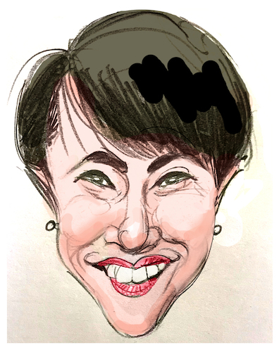 Cartoon: Sanae Takaichi caricature (medium) by Colin A Daniel tagged sanae,takaichi,caricature,drawing,cartoon