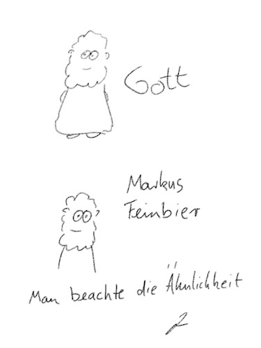 Cartoon: Verblüffende Ähnlichkeit (medium) by hurvinek tagged gott