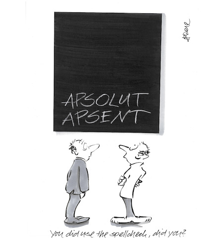 Cartoon: Apsent (medium) by helmutk tagged business