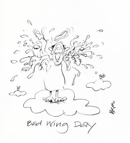 Cartoon: Bad Wing Day (medium) by helmutk tagged business