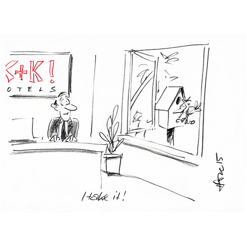 Cartoon: Bird Hotel (medium) by helmutk tagged business