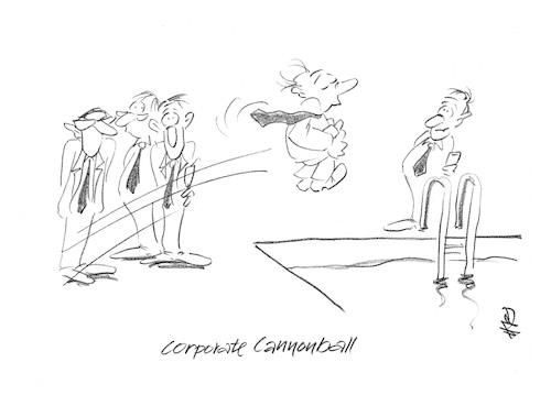 Cartoon: Cannonball (medium) by helmutk tagged business