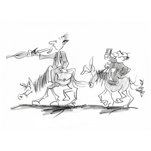 Cartoon: Don Q and Co (medium) by helmutk tagged business