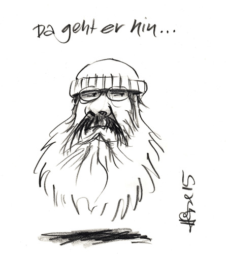 Cartoon: Harry Rowohlt (medium) by helmutk tagged literature