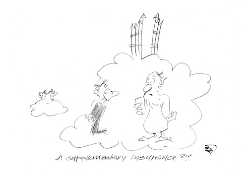 Cartoon: Insurance Heaven (medium) by helmutk tagged culture