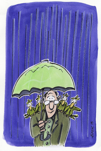 Cartoon: Rain BIrds (medium) by helmutk tagged nature